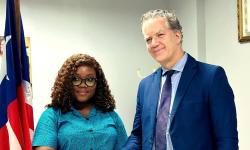 The Minister of Youth and Sports, Hon. Atty.  Cornelia W. Kruah, on yesterday held a strategic meeting with UNICEF Country Representative, Andrew Brooks, aimed at revitalizing the A4AD Project and strengthening ongoing interventions that support adolescen
